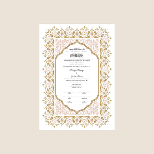 A4/A3 nikkah certificate - feather pen - folder - wedding certificate