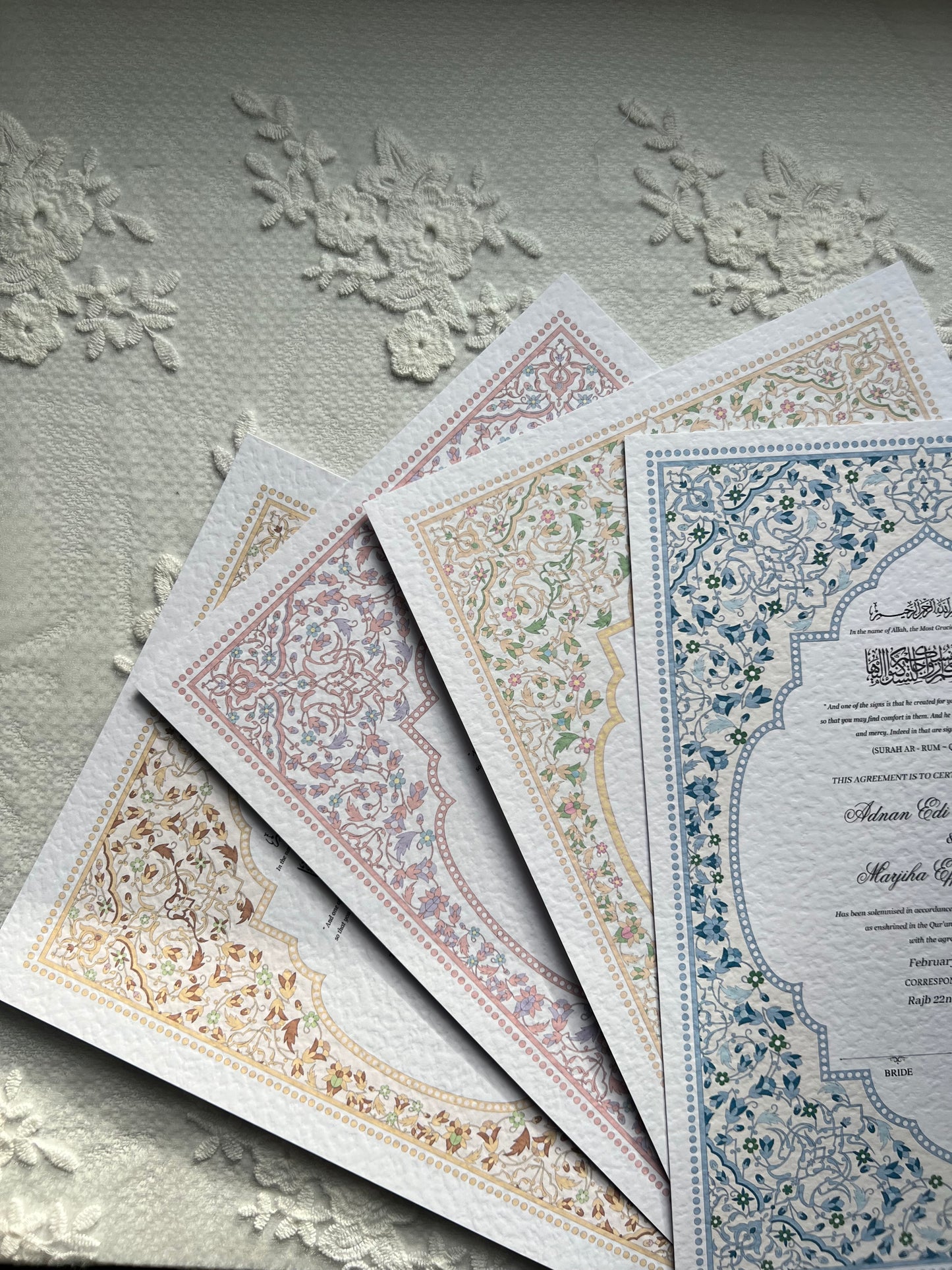 A4/A3 nikkah certificate - feather pen - folder - wedding certificate